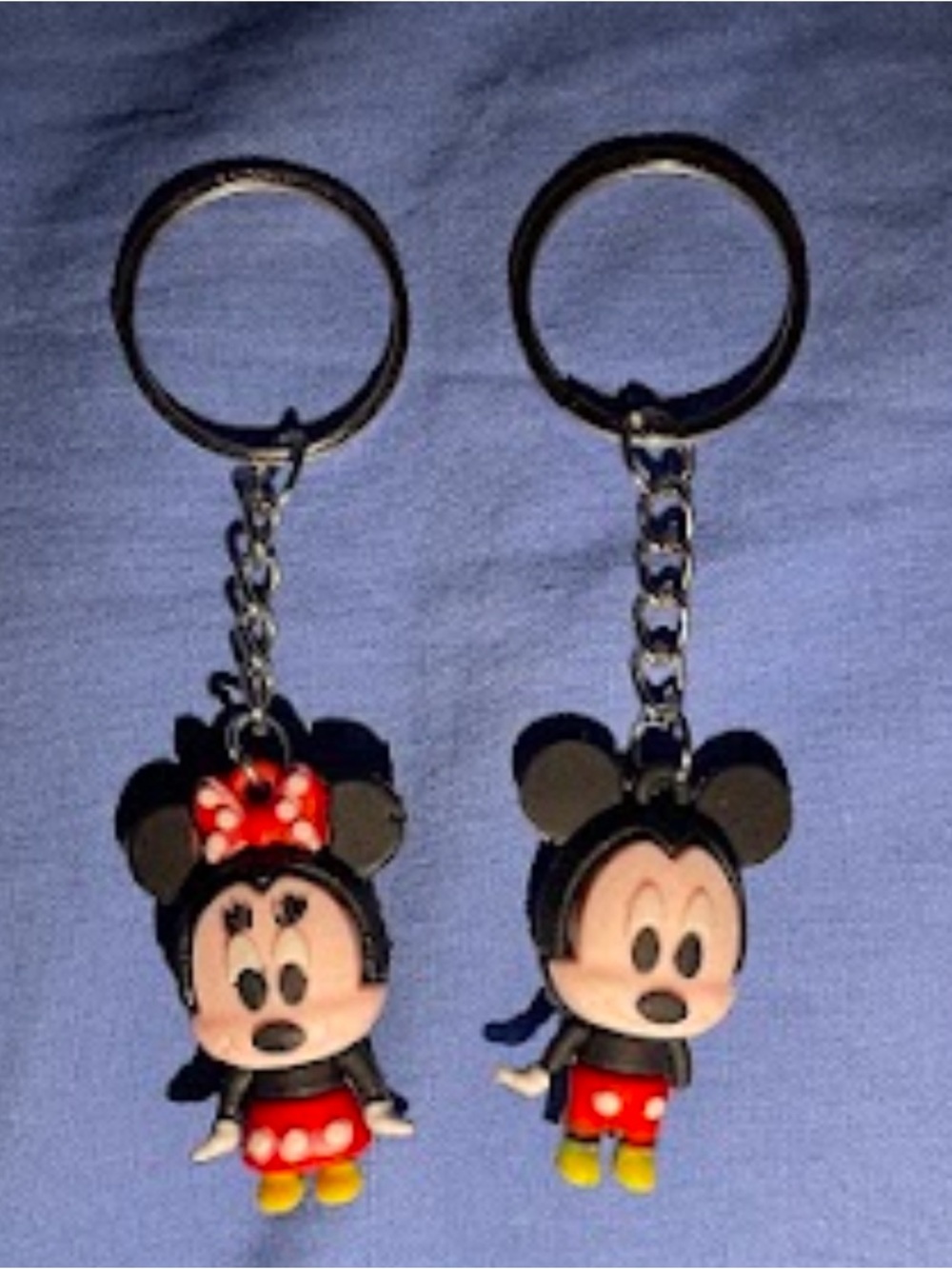 Minnie & Mickey Mouse Kids Keychain Set - Red and Black NWOT